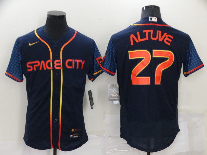 Men Houston Astros #27 Altuve Blue City Edition Elite Nike 2022 MLB Jerseys